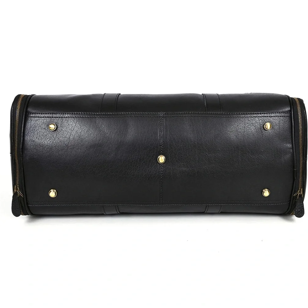 BRAND NEW EXTENDABLE REAL BUFFALO LEATHER DUFFLE TRAVEL OVERNIGHT BAG NWT - Picture 5 of 7